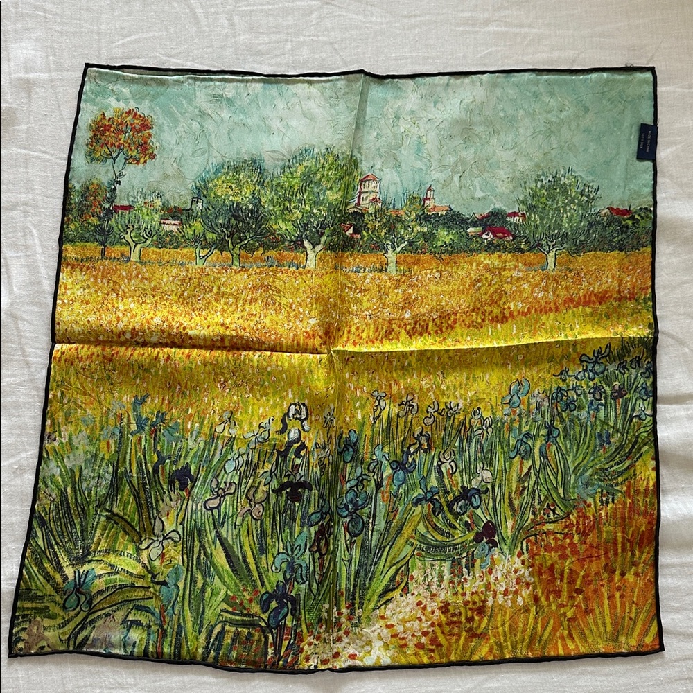 New Silk Square 20inch Artistic Landscape Silk Scarf